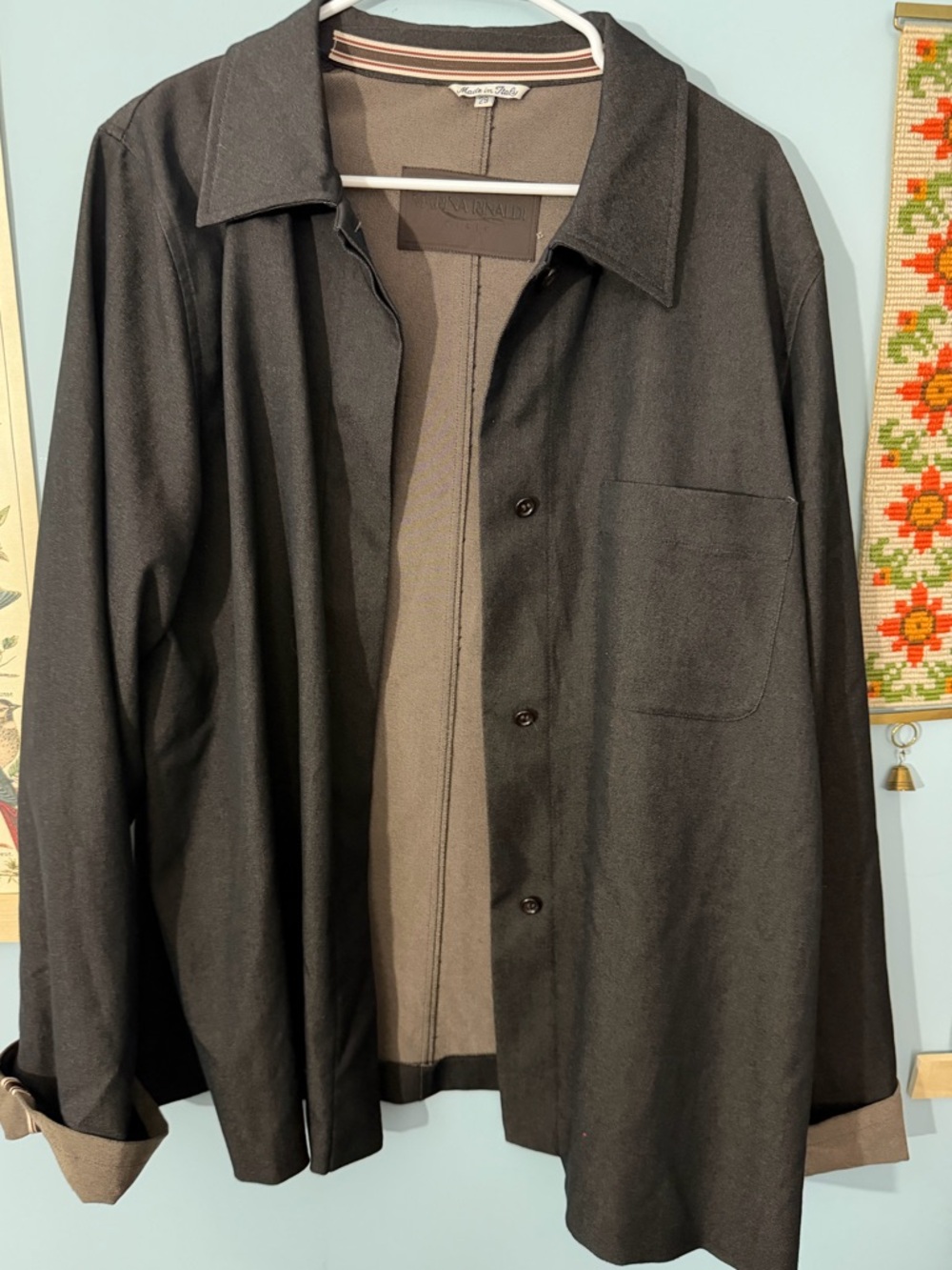 Marina Rinaldi Casacca Labelled Brown Striped Garment